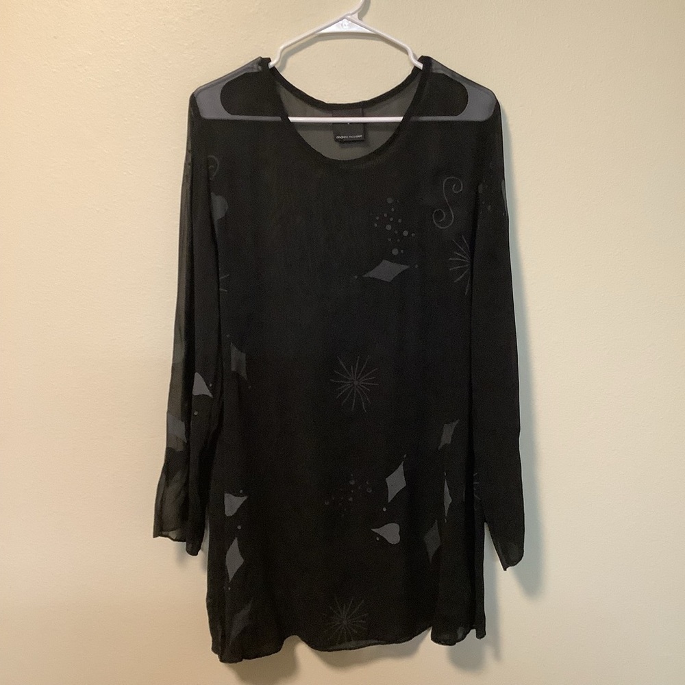 Vtg‎ Andrea Moseler sheer women’s black size large gothic whitchy grunge tunic
